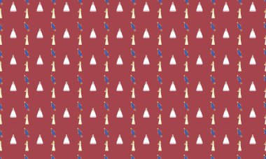 Farklı aksesuarlara sahip renkli arkaplan