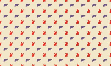 Farklı aksesuarlara sahip renkli arkaplan