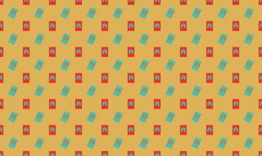 Farklı aksesuarlara sahip renkli arkaplan