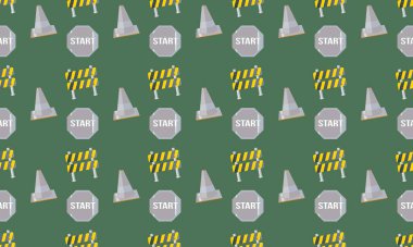 Farklı aksesuarlara sahip renkli arkaplan