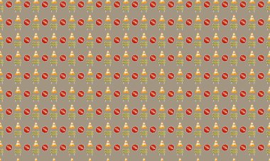 Farklı aksesuarlara sahip renkli arkaplan