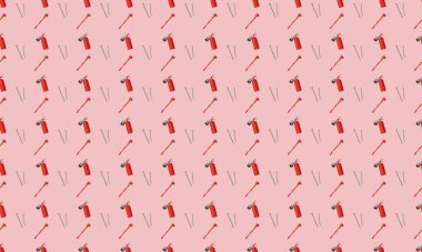 Farklı aksesuarlara sahip renkli arkaplan