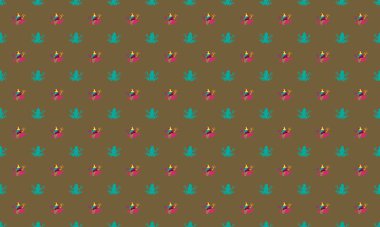 Farklı aksesuarlara sahip renkli arkaplan