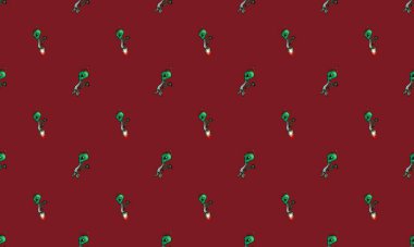 Farklı aksesuarlara sahip renkli arkaplan