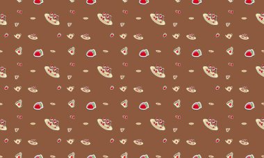 Farklı aksesuarlara sahip renkli arkaplan