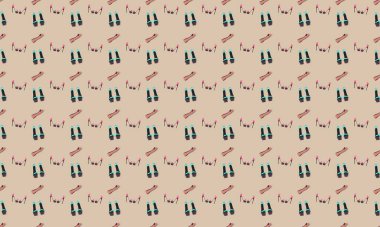 Farklı aksesuarlara sahip renkli arkaplan