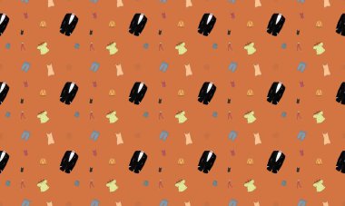 Farklı aksesuarlara sahip renkli arkaplan