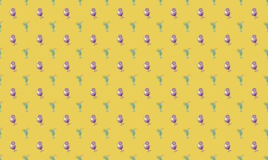 Farklı aksesuarlara sahip renkli arkaplan