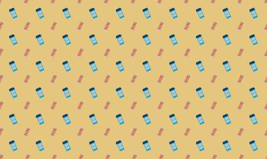 Farklı aksesuarlara sahip renkli arkaplan