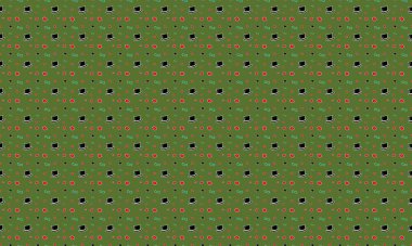 Farklı aksesuarlara sahip renkli arkaplan