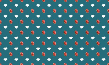 Farklı aksesuarlara sahip renkli arkaplan