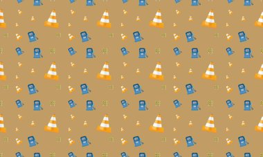 Farklı aksesuarlara sahip renkli arkaplan