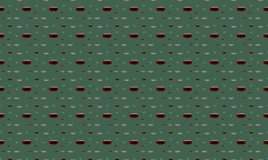 Farklı aksesuarlara sahip renkli arkaplan