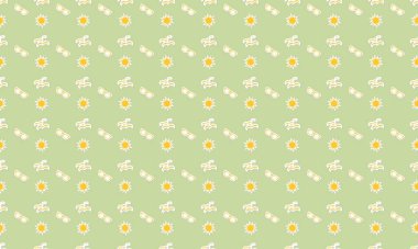 Farklı aksesuarlara sahip renkli arkaplan