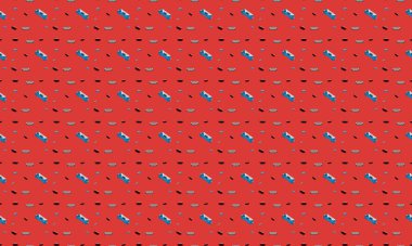 Farklı aksesuarlara sahip renkli arkaplan