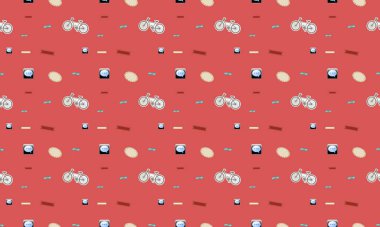 Farklı aksesuarlara sahip renkli arkaplan