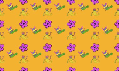 Farklı aksesuarlara sahip renkli arkaplan