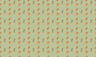 Farklı aksesuarlara sahip renkli arkaplan