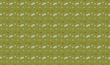 Farklı aksesuarlara sahip renkli arkaplan