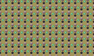 Farklı aksesuarlara sahip renkli arkaplan