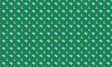 Farklı aksesuarlara sahip renkli arkaplan