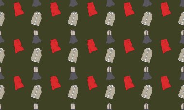 Farklı aksesuarlara sahip renkli arkaplan