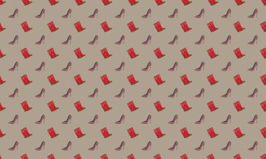 Farklı aksesuarlara sahip renkli arkaplan