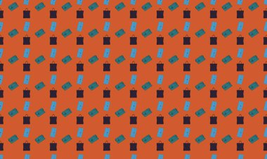 Farklı aksesuarlara sahip renkli arkaplan