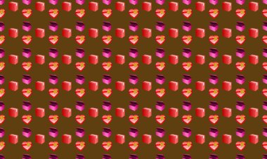 Farklı aksesuarlara sahip renkli arkaplan