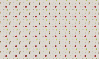 Farklı aksesuarlara sahip renkli arkaplan