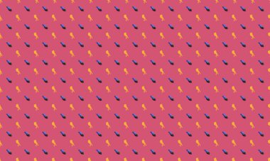 Farklı aksesuarlara sahip renkli arkaplan