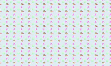 Farklı aksesuarlara sahip renkli arkaplan