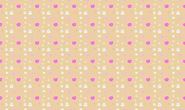 Farklı aksesuarlara sahip renkli arkaplan