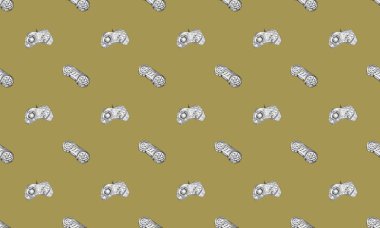 Farklı aksesuarlara sahip renkli arkaplan