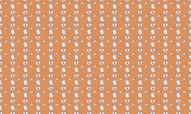 Farklı aksesuarlara sahip renkli arkaplan