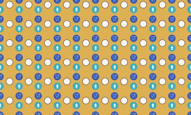 Farklı aksesuarlara sahip renkli arkaplan