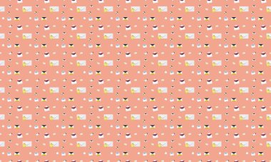 Farklı aksesuarlara sahip renkli arkaplan