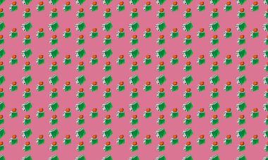 Farklı aksesuarlara sahip renkli arkaplan