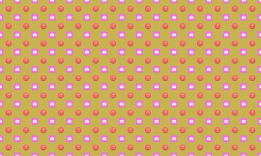 Farklı aksesuarlara sahip renkli arkaplan