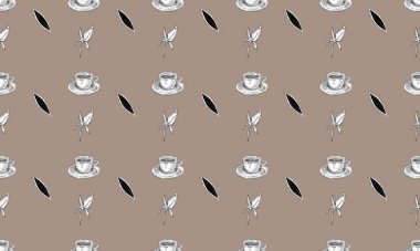 Farklı aksesuarlara sahip renkli arkaplan