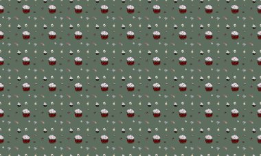 Farklı aksesuarlara sahip renkli arkaplan