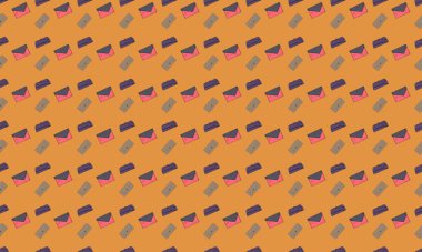 Farklı aksesuarlara sahip renkli arkaplan