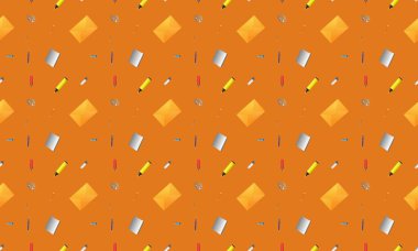 Farklı aksesuarlara sahip renkli arkaplan