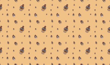 Farklı aksesuarlara sahip renkli arkaplan