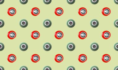 Farklı aksesuarlara sahip renkli arkaplan