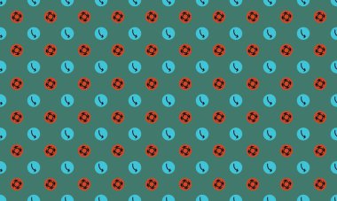 Farklı aksesuarlara sahip renkli arkaplan