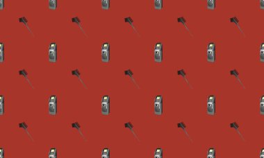 Farklı aksesuarlara sahip renkli arkaplan