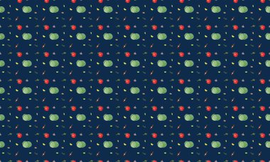 Farklı aksesuarlara sahip renkli arkaplan