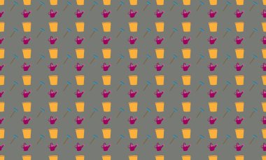 Farklı aksesuarlara sahip renkli arkaplan