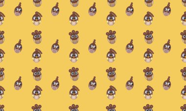 Farklı aksesuarlara sahip renkli arkaplan